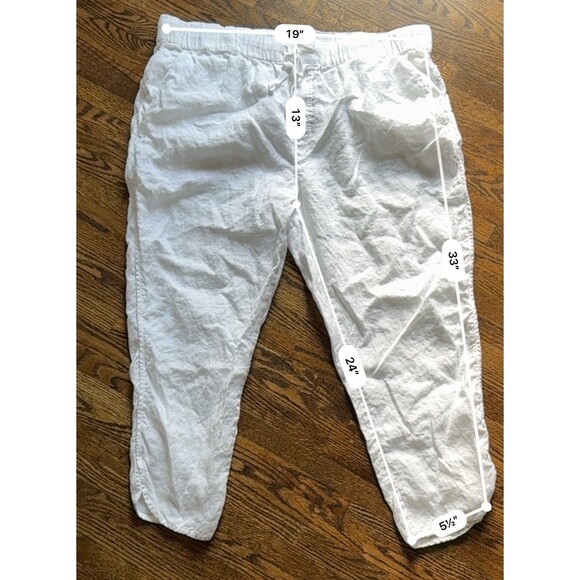Caslon Womens Adjustable Waist Stretch 100% Linen White Chino Pants Size XXL - Picture 5 of 5